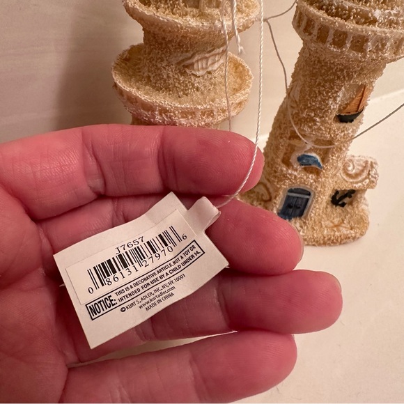 *set of 2* Kurt Adler Christmas tree ornaments. Sand lighthouse ornament. - Picture 7 of 8